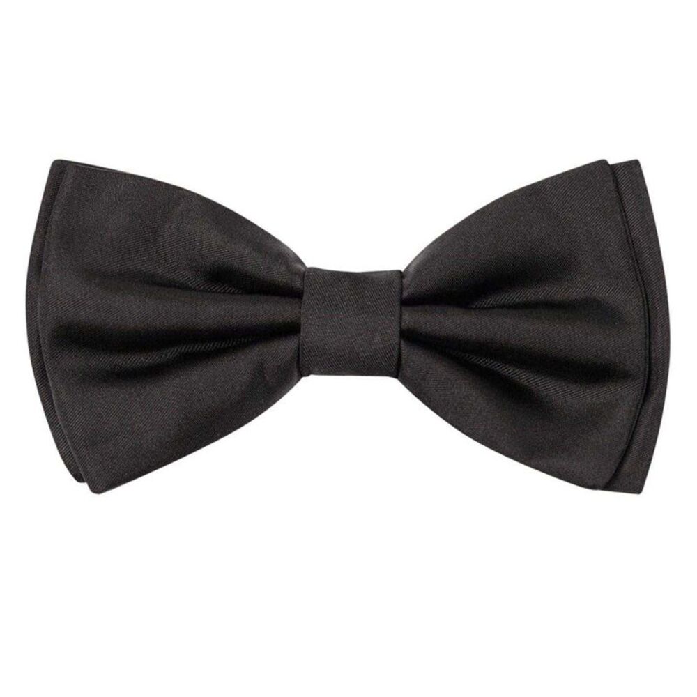 Boss Mens Plain Silk Bow Tie / Black